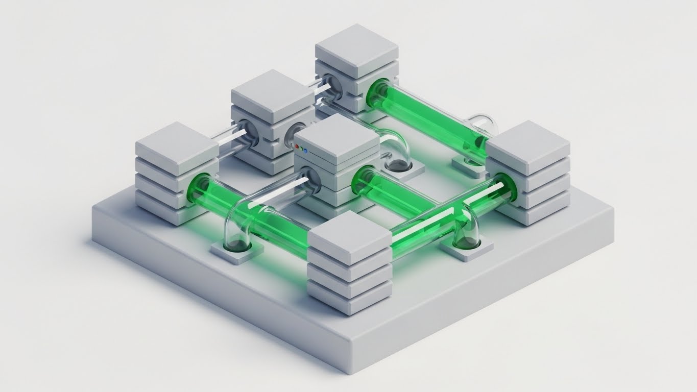 (Isometric Diorama): Miniature Service Bay – Visualizing Workflow Logic