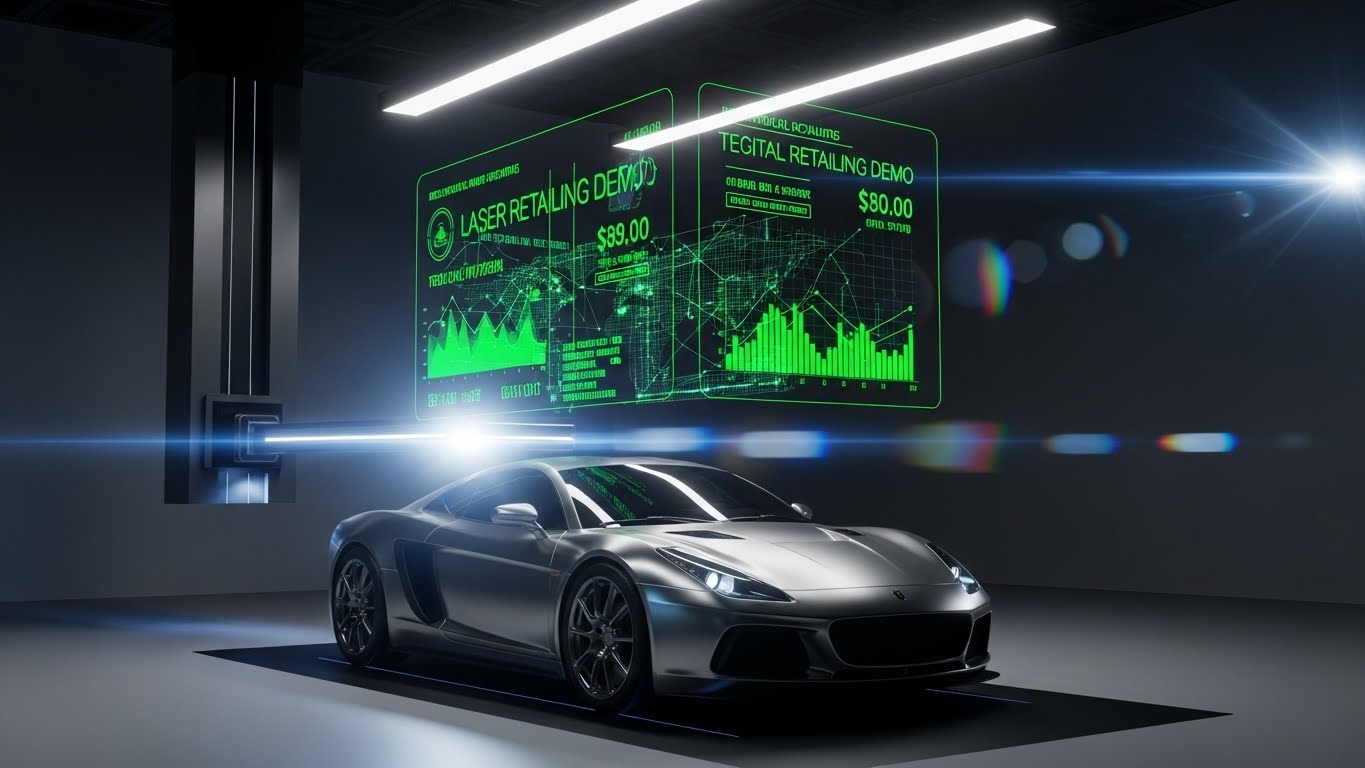 (Holographic Overlay): Digital Twin – Visualizing Future-Ready Retail