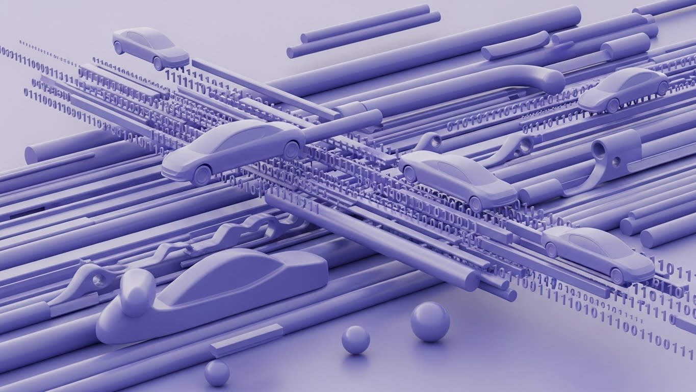 (Abstract 2D Vector): Liquid Traffic Flow – Visualizing Seamless Data Integration