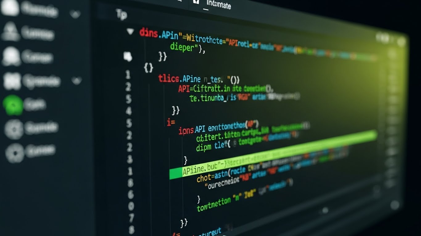 (Dark Mode UI Showcase): Syntax Highlighting - Seamless API Integration