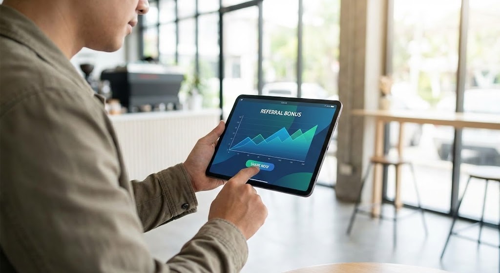 (Lifestyle Stock with UI Overlay): Mobile Success - Social Proof Activation