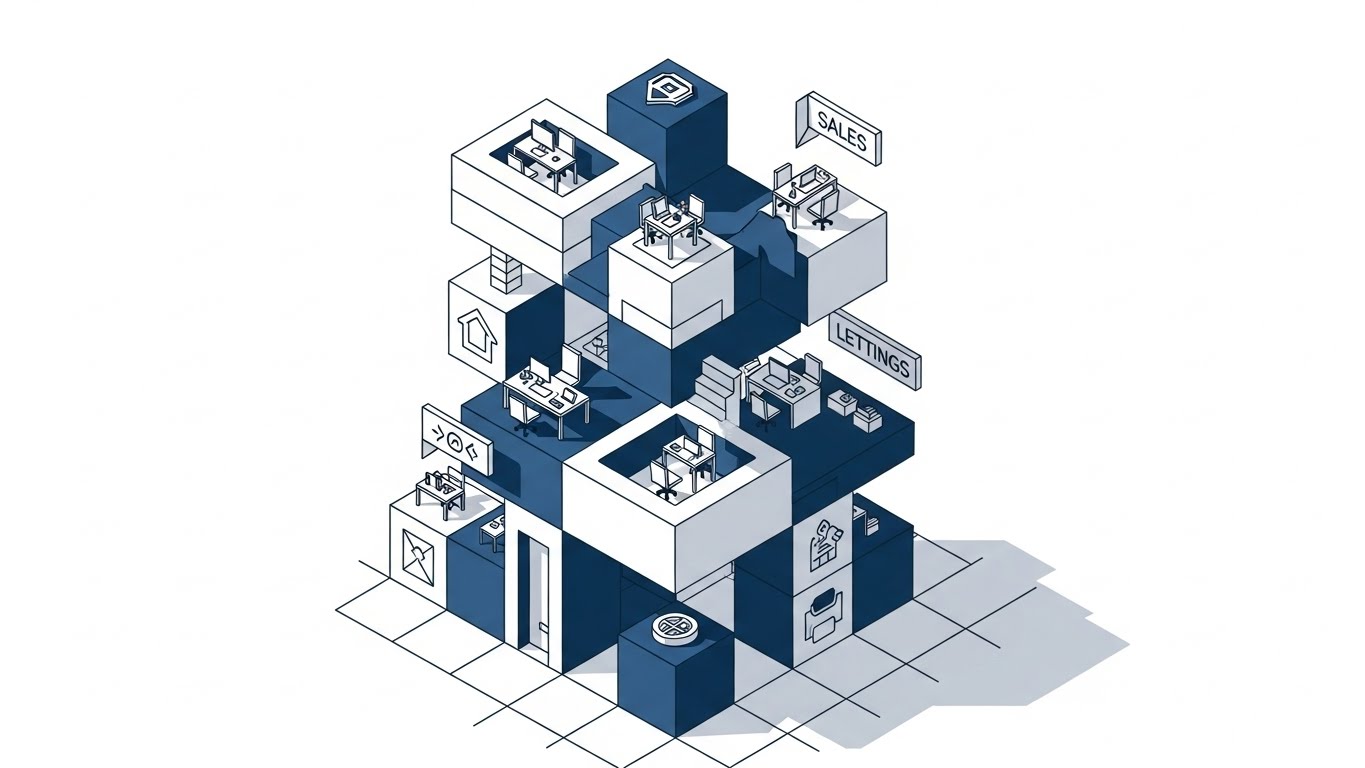 (Isometric 2D Motion Design): Digital Grid - Organized Operational Pipeline Precision