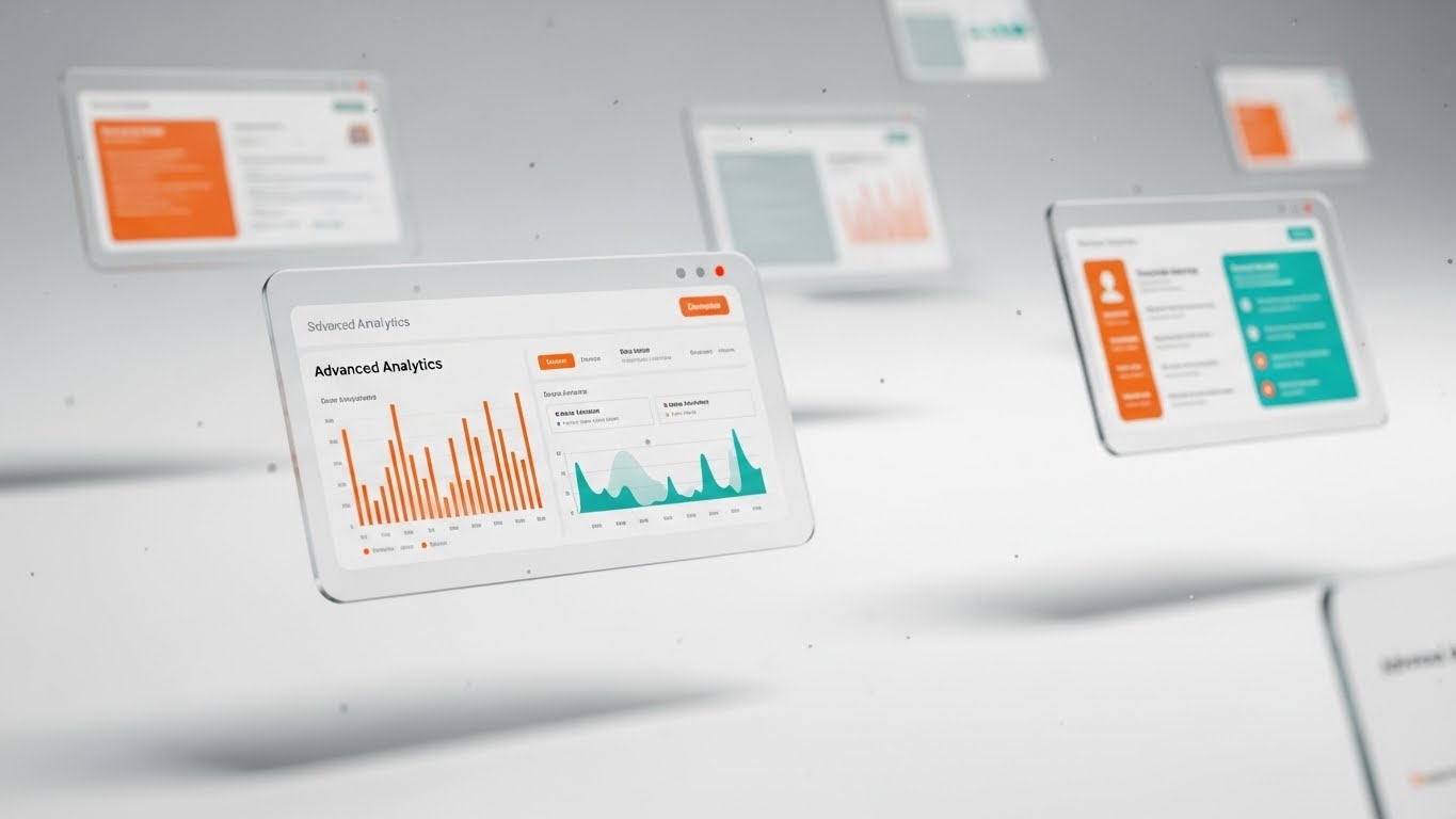 (3D Parallax UI Presentation): Floating Data Layers + Selling Advanced Analytics