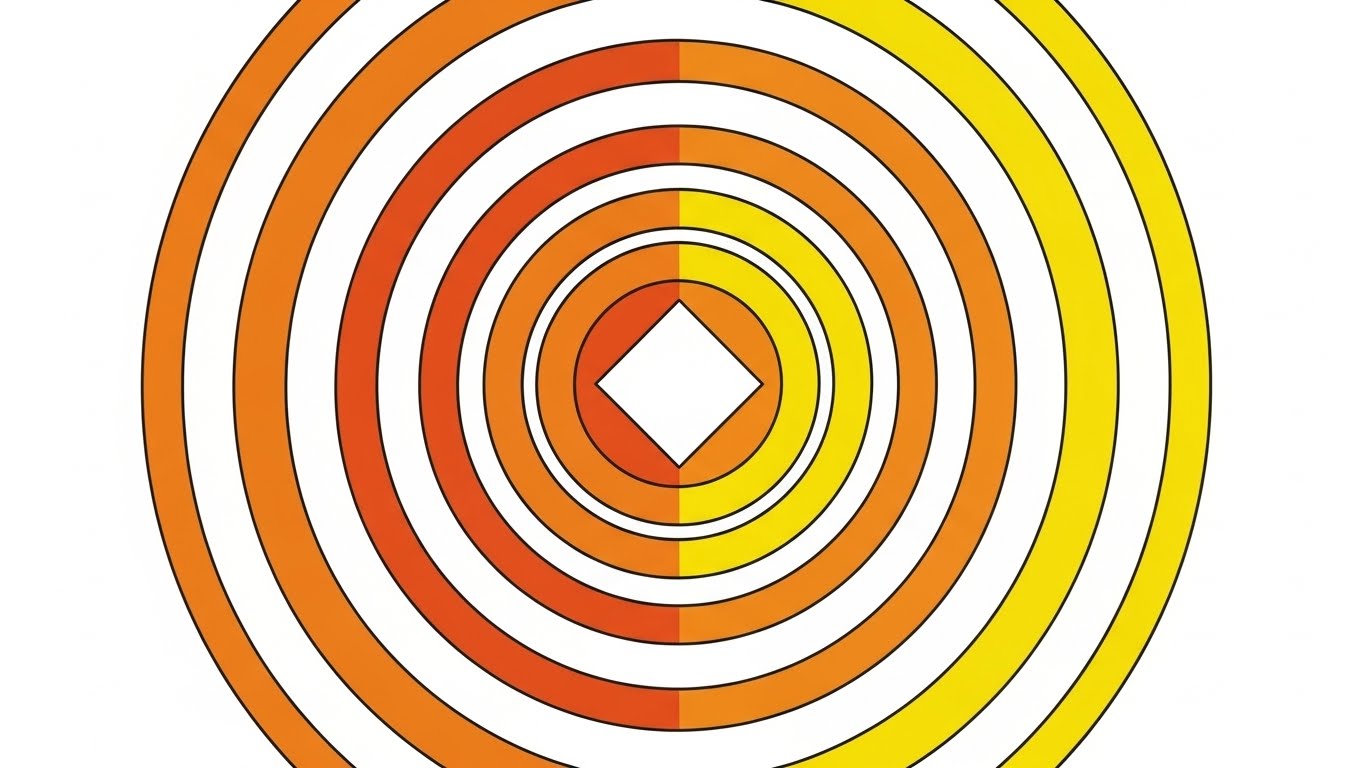 (Abstract 2D Motion Graphics): Concentric Hypnotic Circles + Anchoring Attention