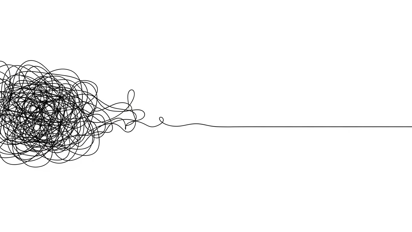 (2D Line Art Animation): Minimalist Flow - Untangling legacy chaos into order.