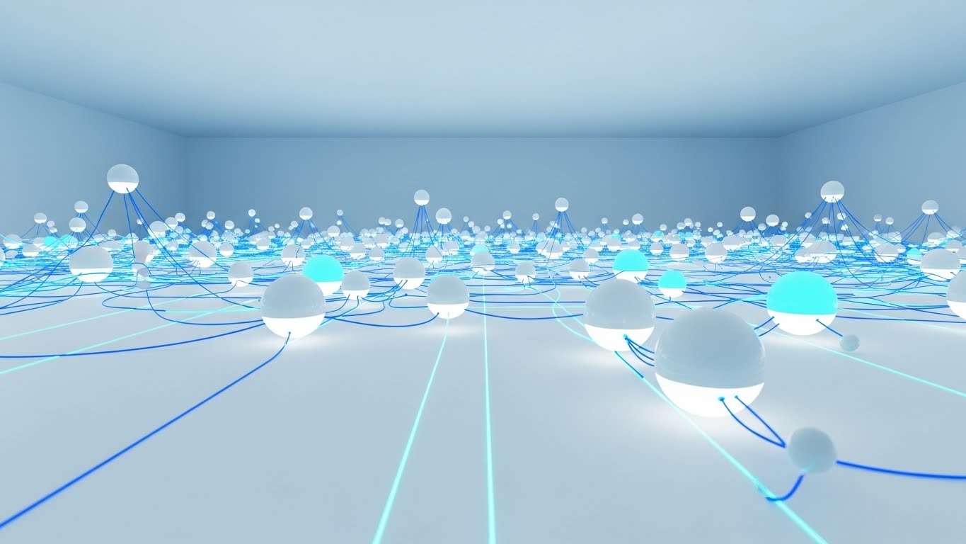 (Abstract 3D AI): Porcelain Nodes - Visualizing Ecosystem Connectivity