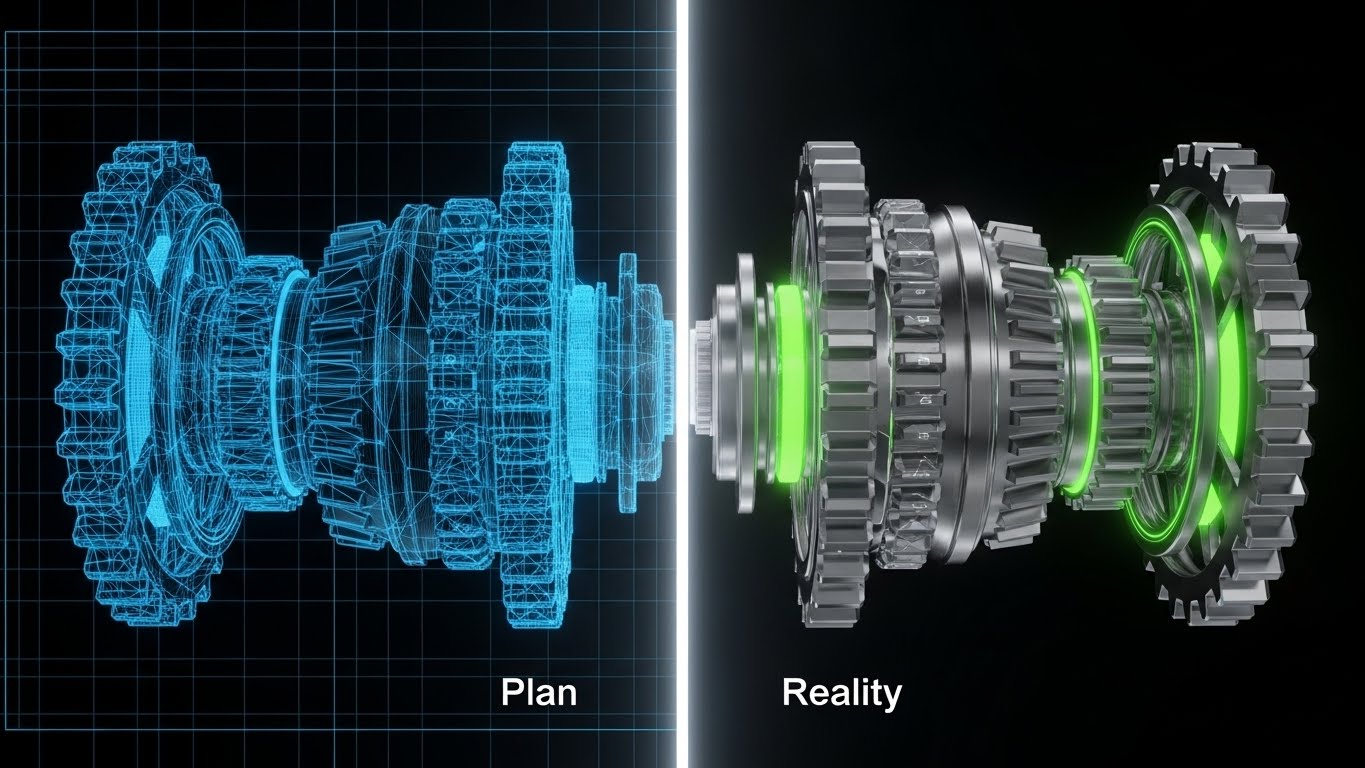 (Wireframe Transition): Split Screen - Bridging Strategy and Execution