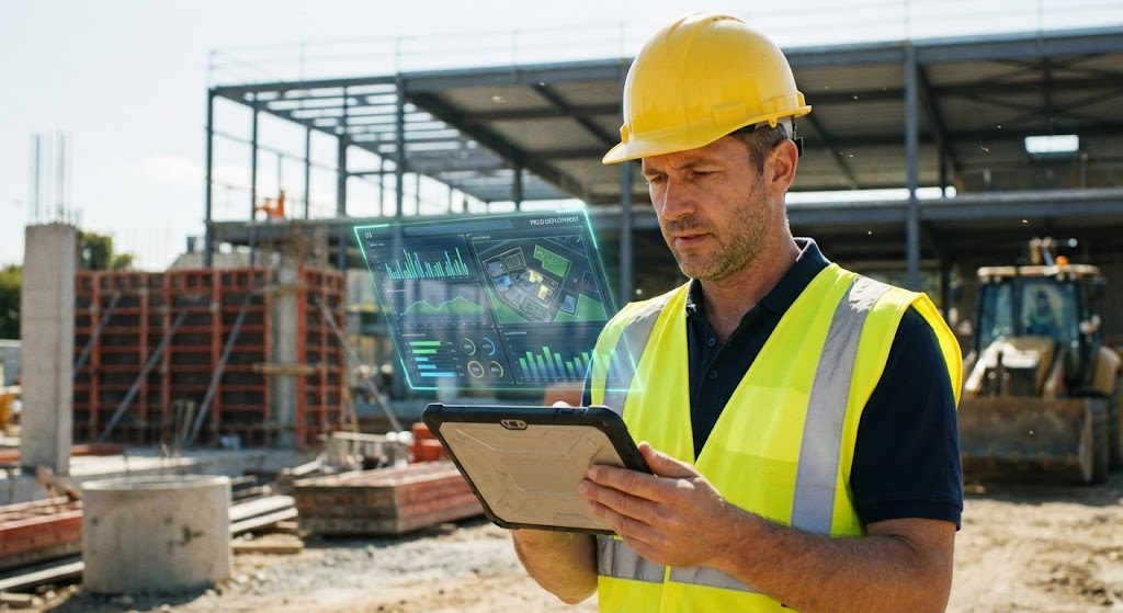 (Lifestyle Stock + UI): Augmented Reality – Visualizing Field Deployment