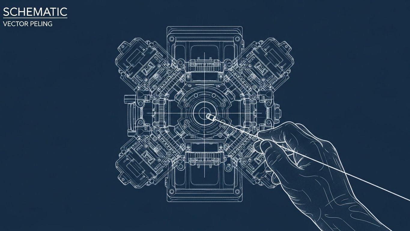 (2D Line Art Animation): Blueprint Schematics – Engineering Precision Layout