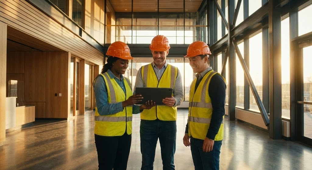 (Aspirational Stock Montage): Collaborative diverse team + Reinforce community retention