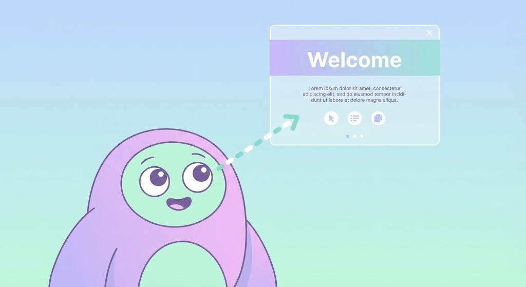 (2D Animation & UI Composition): Floating tutorial window + Accelerate user onboarding
