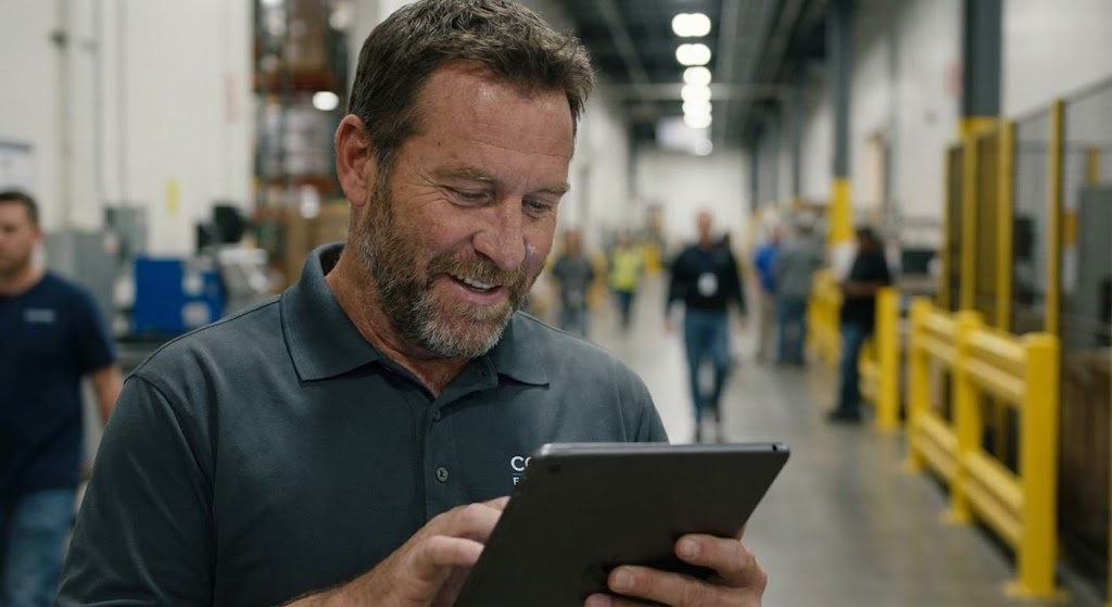 (Realistic Character Video): Relieved facility manager + Humanize success outcomes