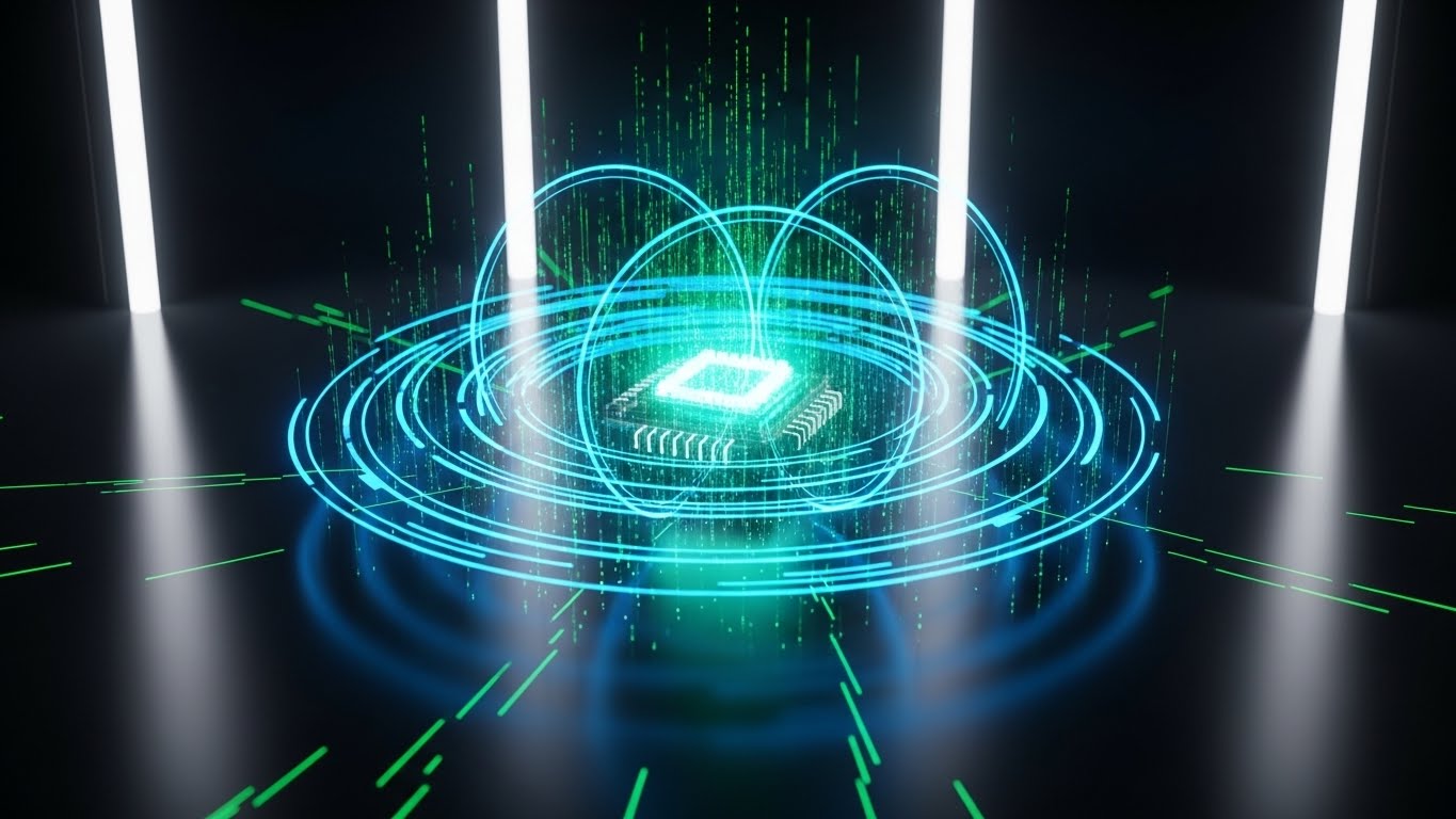 (Futuristic Neon): The Core Shield + Enterprise Security