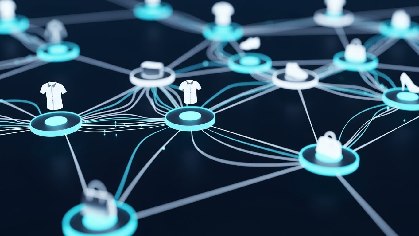 (Abstract 2D Flat Vector): Organized Coral Blobs + Structured Assortment Planning