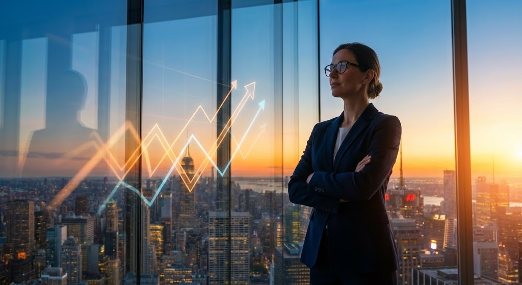 (Aspirational Stock Montage): Golden Hour Reflection + Strategic Leadership Identity