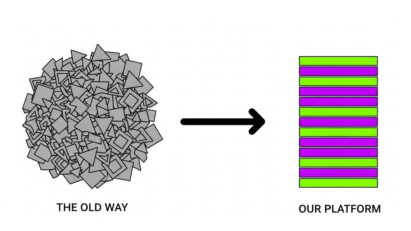 (Style 1): Geometric Clarity – From Chaos to Curation