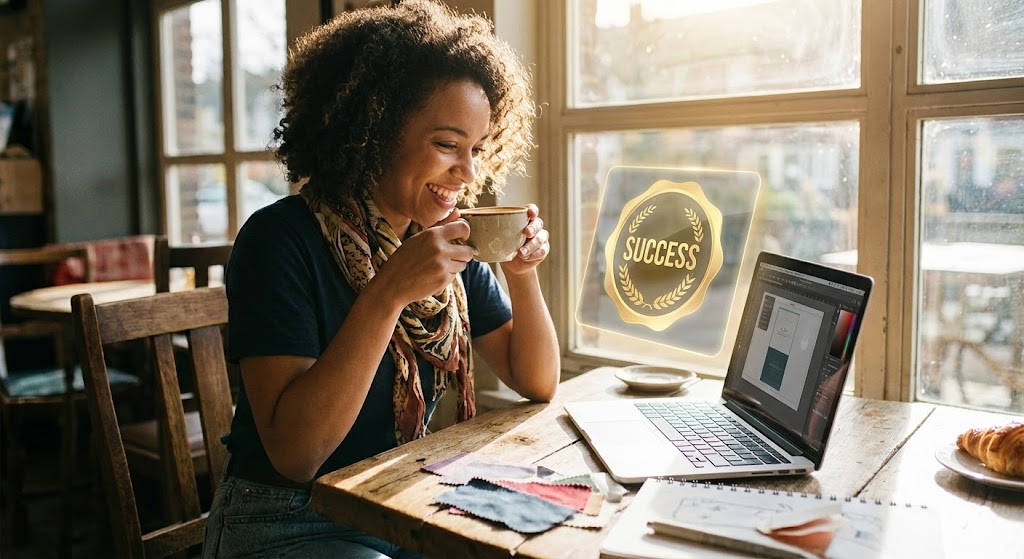 (Style 20): The Golden Badge – Celebrating Customer Success