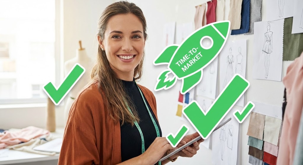 (Mixed Media): Energetic overlays emphasize rapid user success