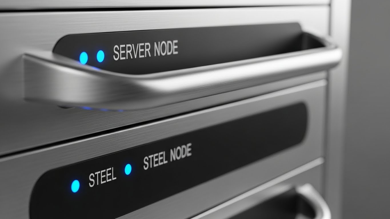 (Photorealistic 3D Renders): Tactile Hardware + Infrastructure Trust