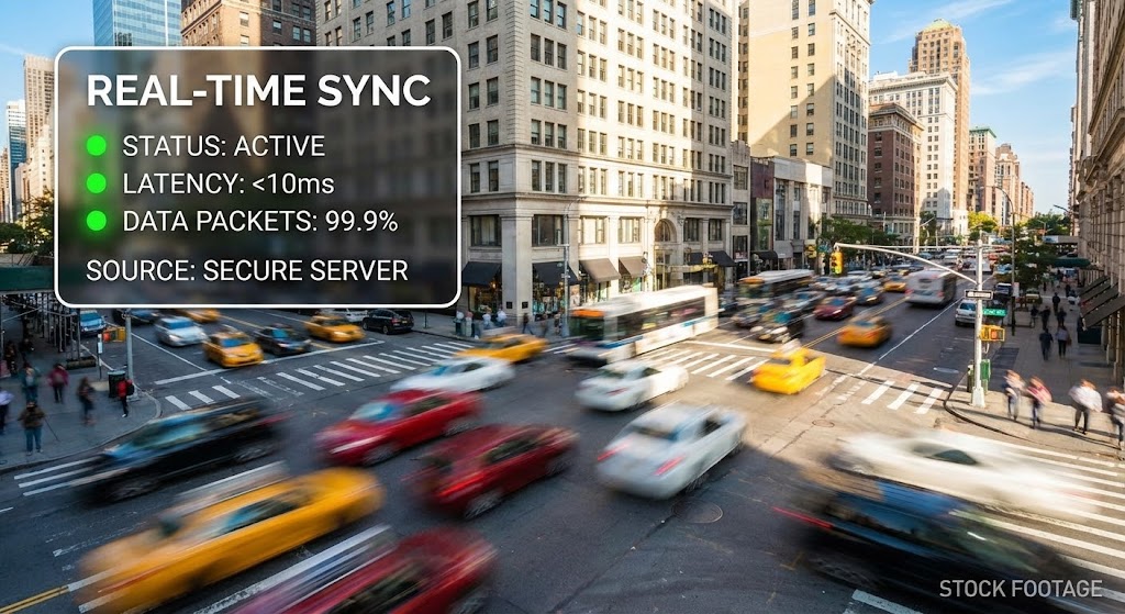 (Hyper-lapse Stock Footage): Urban Chaos + Reliable Synchronization