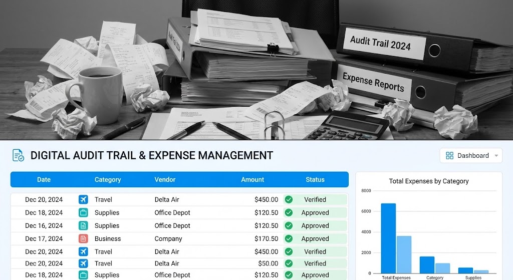 (Split Screen: Optimized Reality and UI): Operational Chaos + Digital Clarity