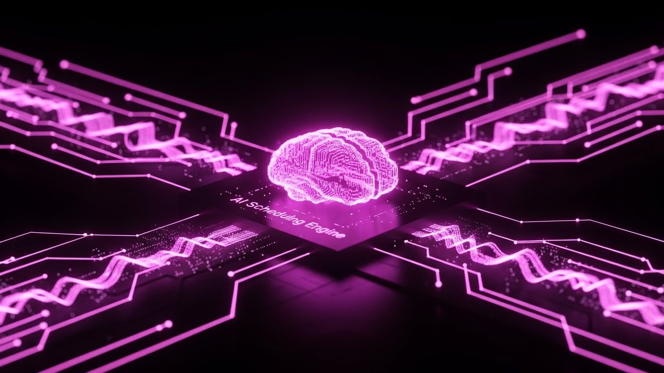 (Neon Dark Mode): Glowing AI Brain + Visualizing Backend Power