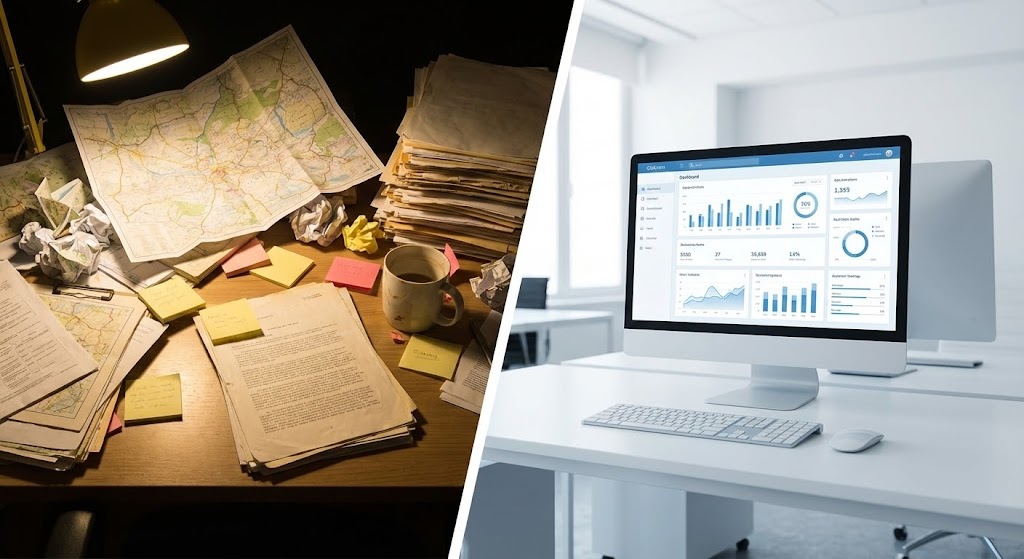 (Split Screen): Chaos vs. Order + Visualizing the Transformation
