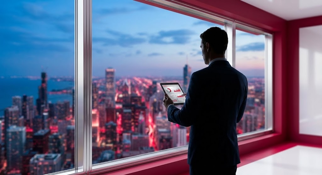 (Aspirational Montage): CFO Commanding View represents Strategic Foresight