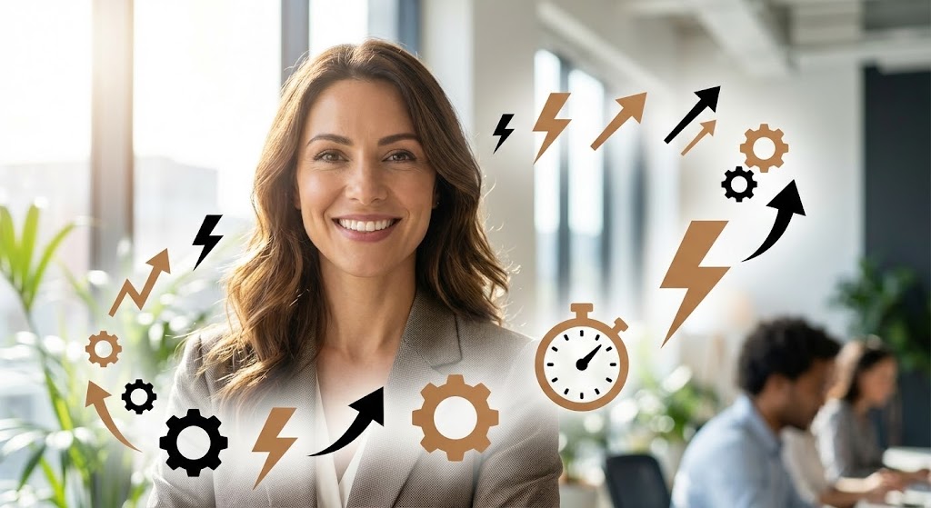 (2D Graphics Over Live Action): Dynamic Sales Velocity represents Accelerated Deal Flow