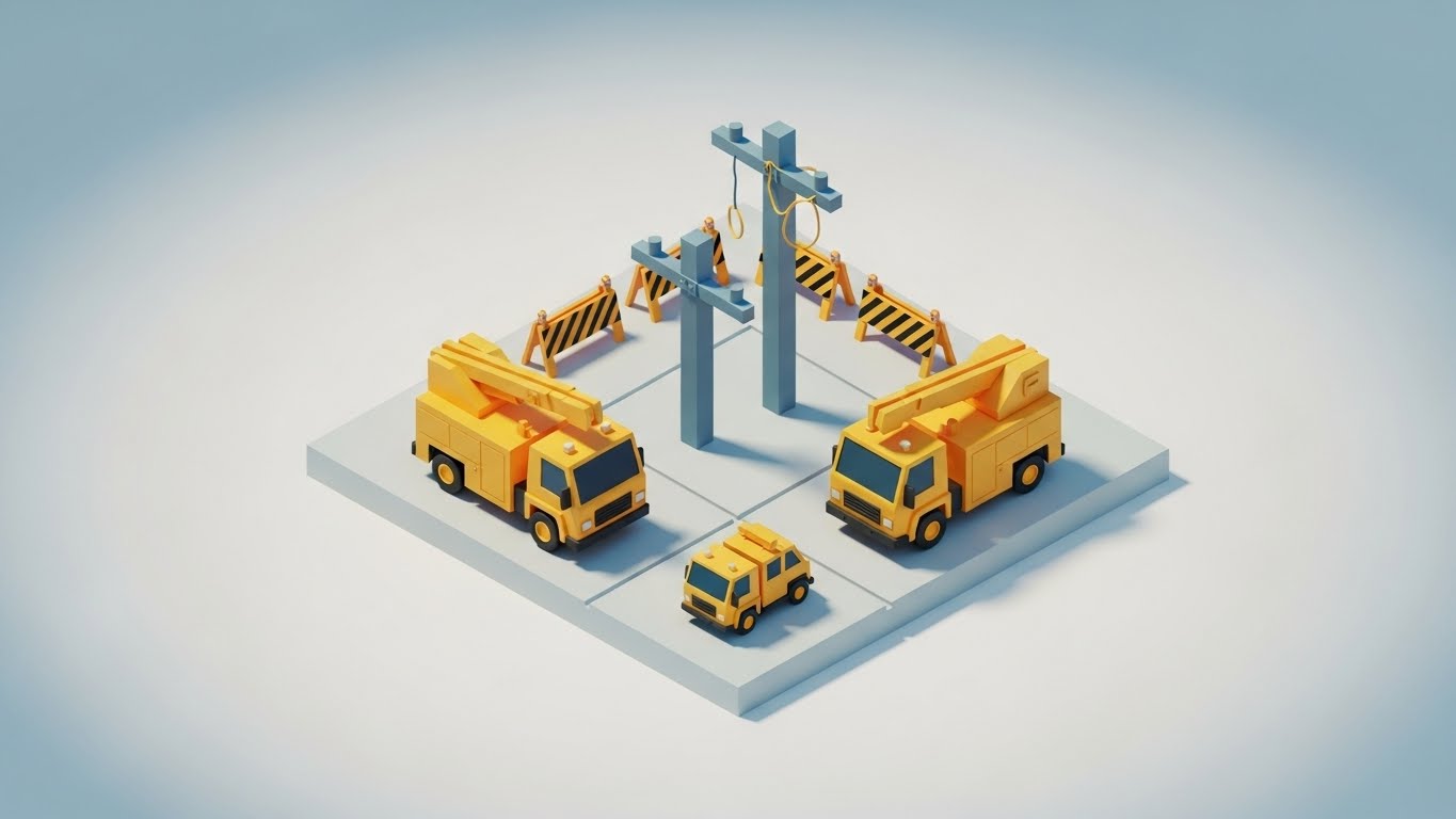 (Isometric 3D): Crisis Control – Outage Management