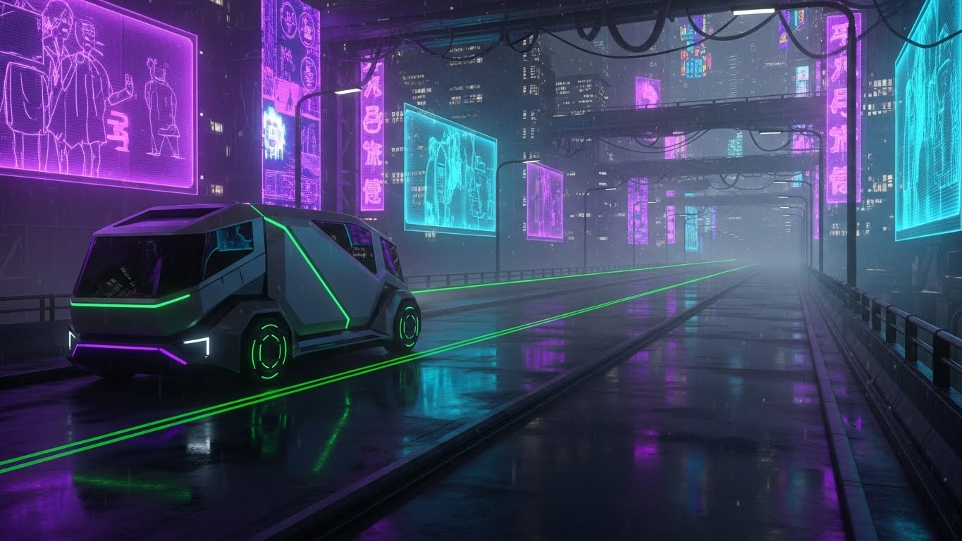 (Futuristic Neon/Dark Mode): Cyberpunk Vision + Selling Future-Proofing