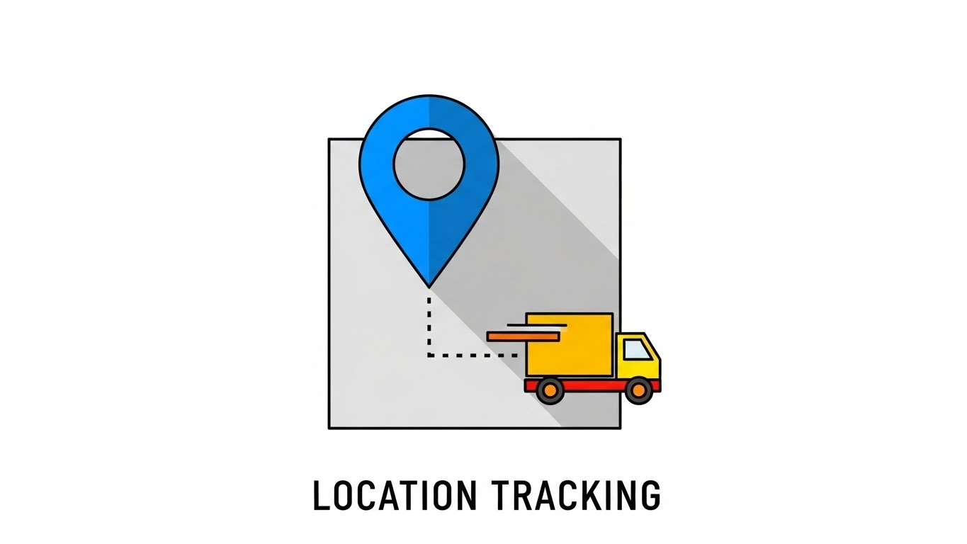 (Minimalist Flat 2D Vector): Iconic Pin + Pinpointing Precise Asset Location