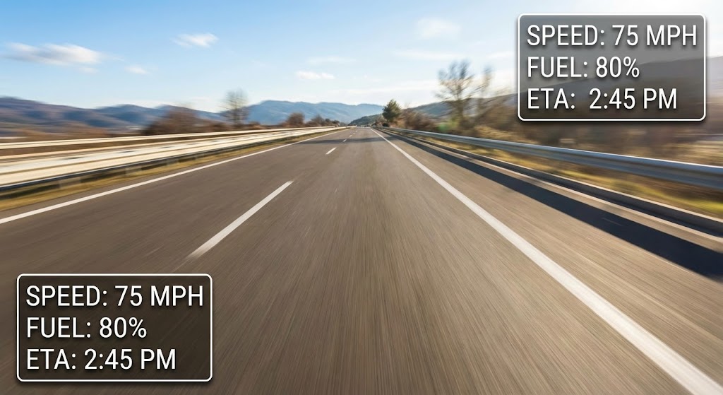 (Hyper-lapse Stock Footage): AR HUD + Augmenting Real-World Visibility