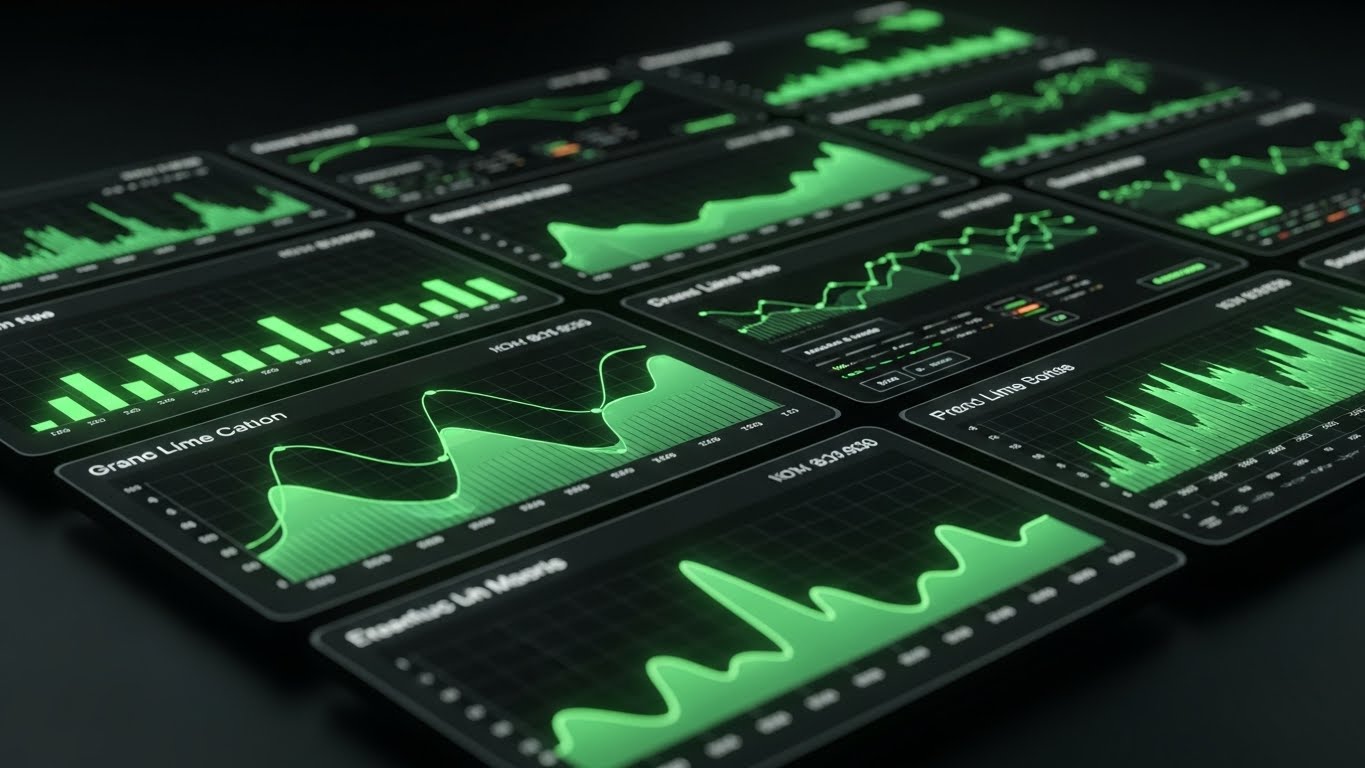 (Dark Mode UI Showcase): High-Contrast Analytics