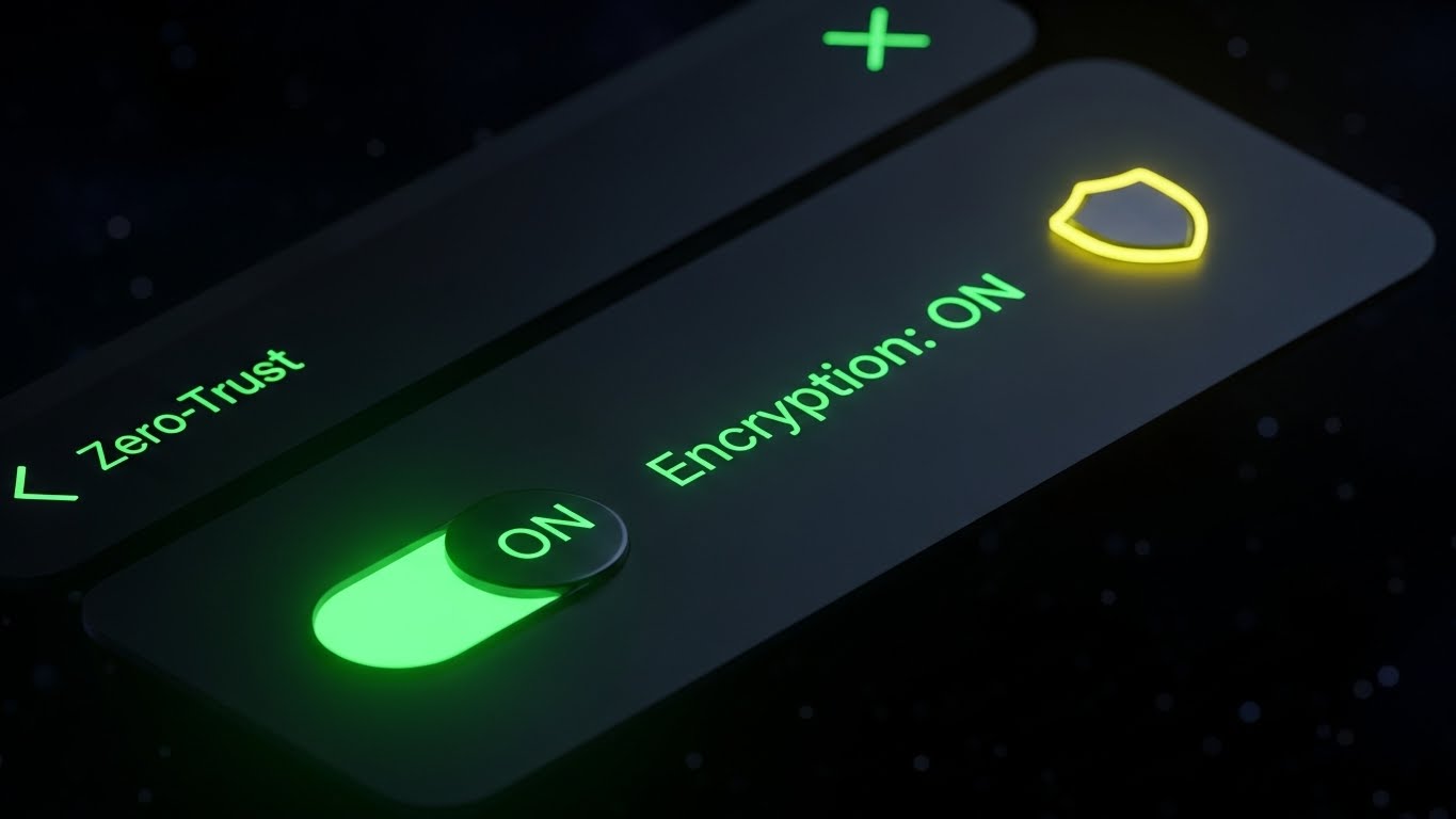 (Dark Mode UI): Neon Shield + Zero-Trust Security