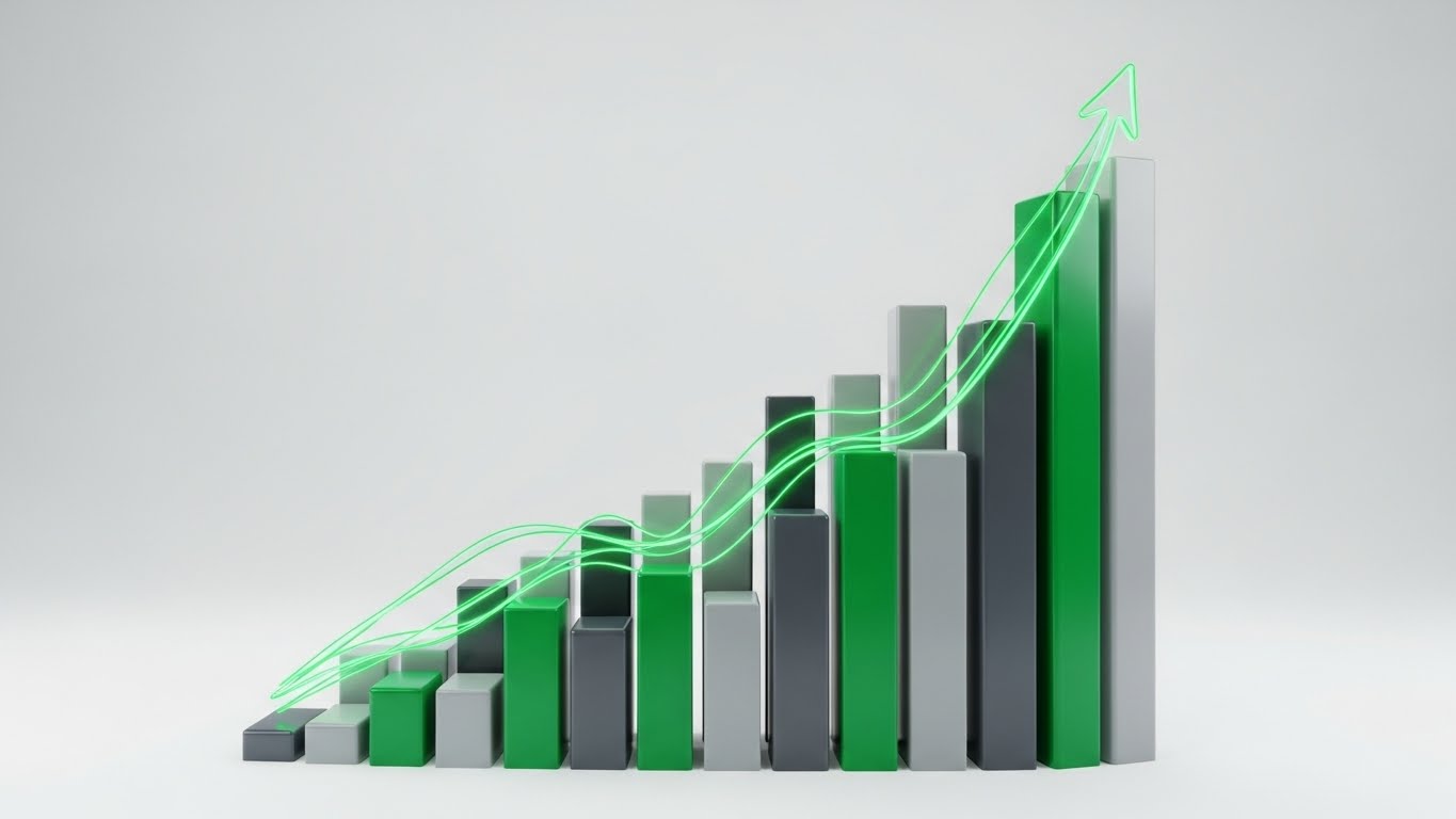 (Dynamic Data Vis): Green Pillars + Analytics Precision