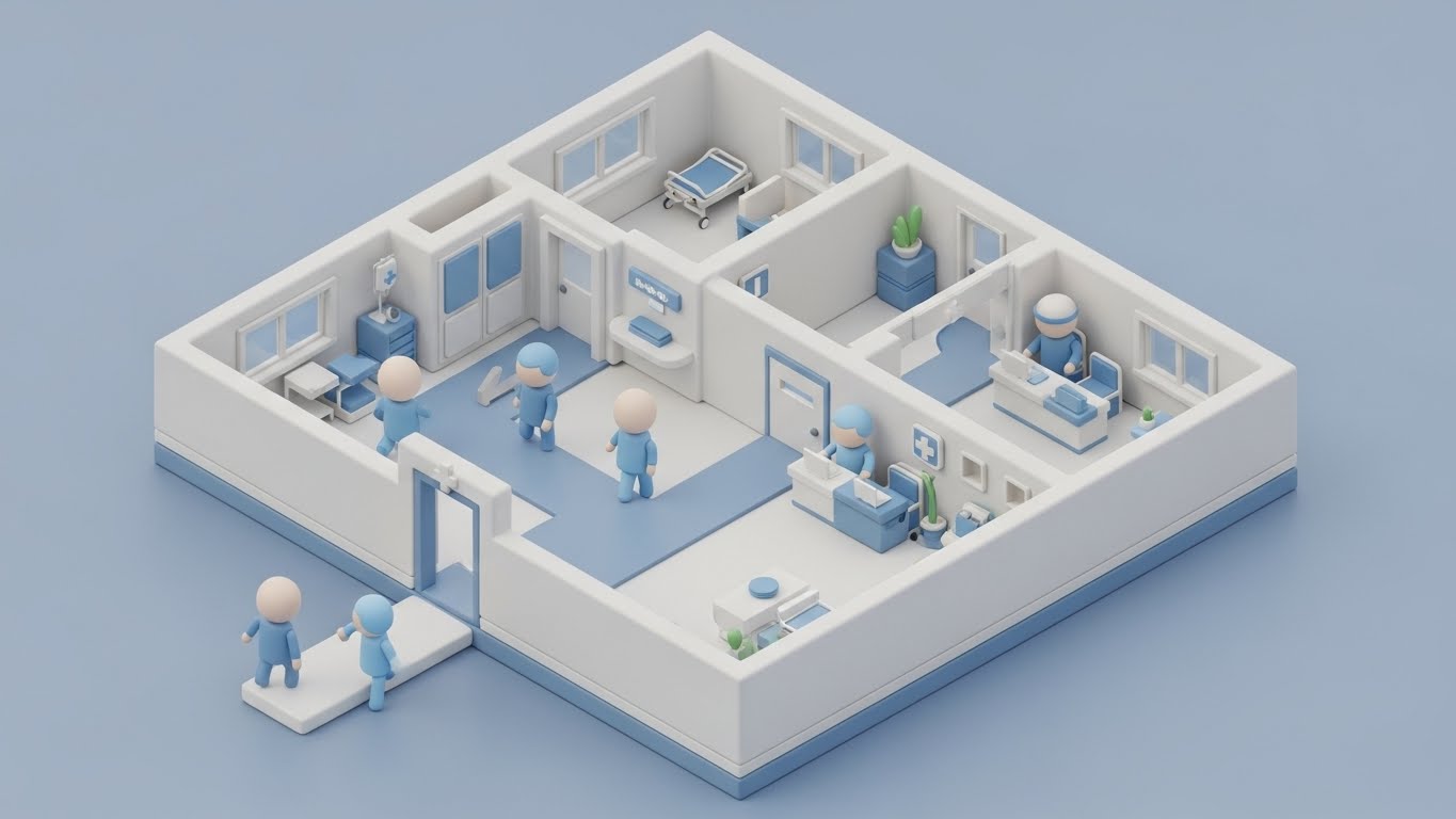 (Isometric 3D): Operational Floor Plan - Macro Facility Visibility