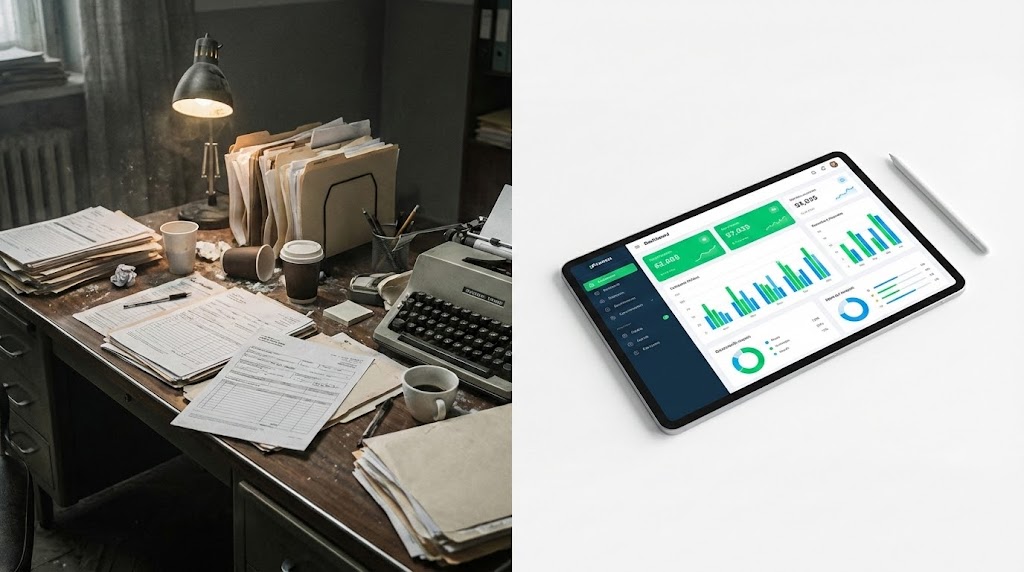 (Split Screen): Chaos vs Control - Operational Efficiency Shift