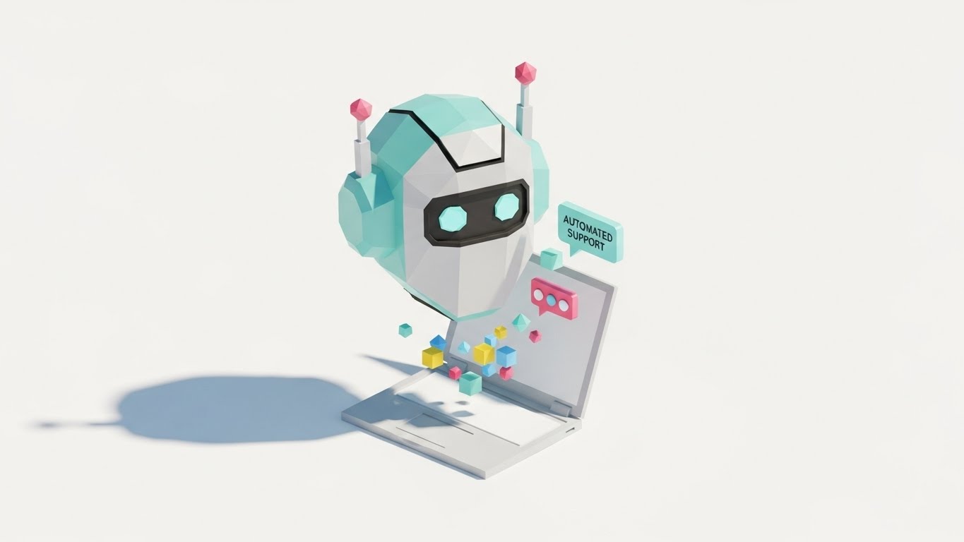 (Low-Poly 3D Modeling): Geometric Bot + Automating Support