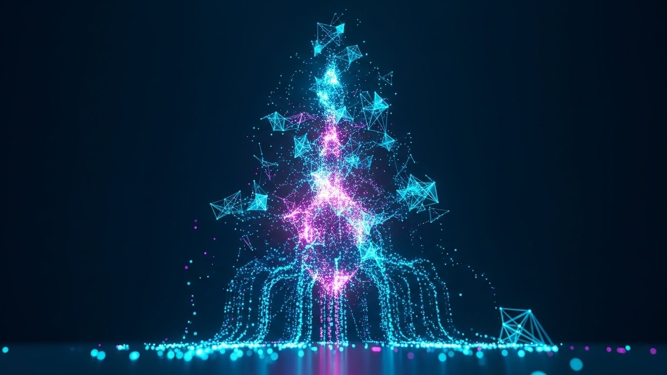 (Abstract 3D AI): Bioluminescent Nodes + Intelligent Connectivity