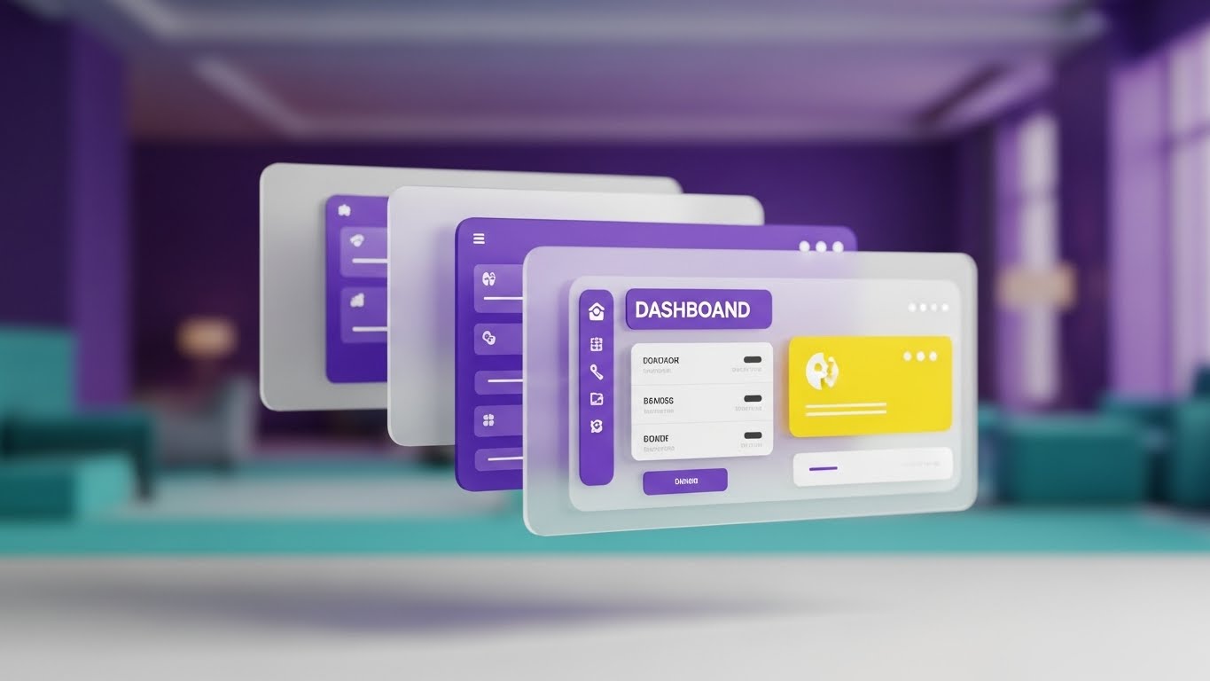 (3D Parallax UI Presentation): Floating Layers + Revealing Feature Depth