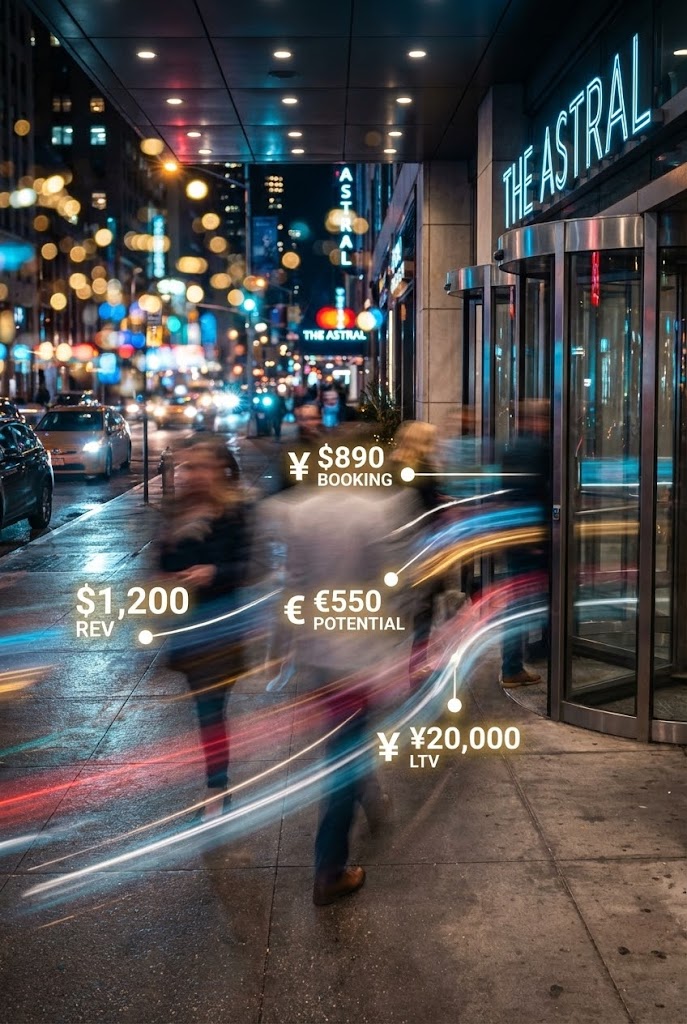 (Hyper-lapse Stock Footage with Data): Ghostly Trails + Valuing Guest Flow