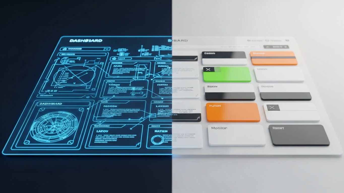 (Wireframe to Reality Transition): Blueprint Wipe + Realizing Software Potential