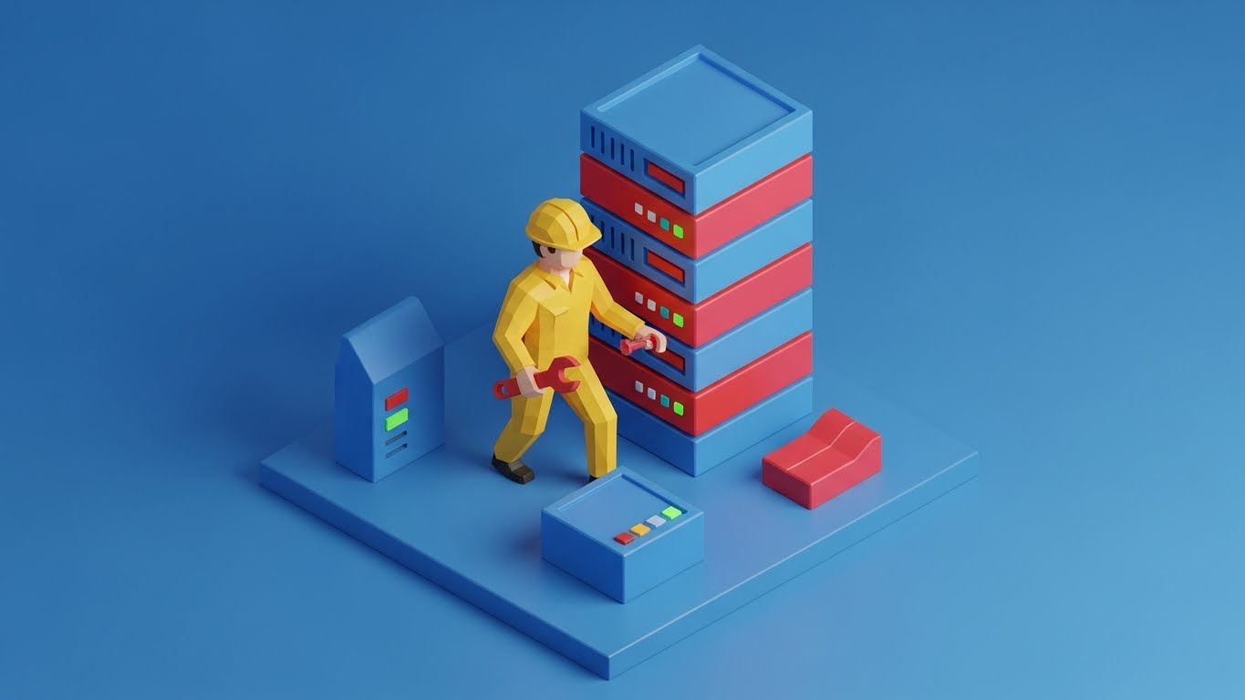 (Low-Poly 3D): Gamified Fix - Simplifying troubleshooting.