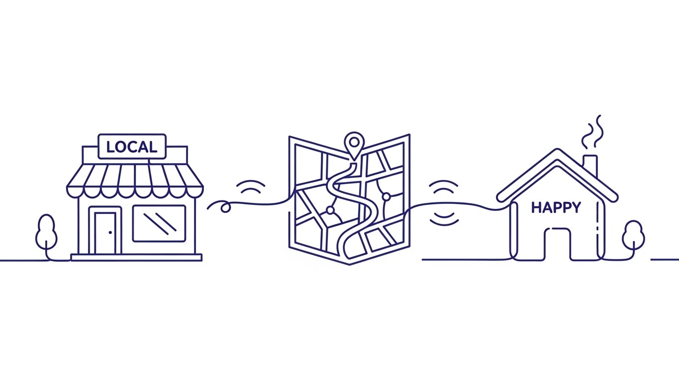 (2D Line Art Animation): Continuous Line + Seamless logistics connectivity