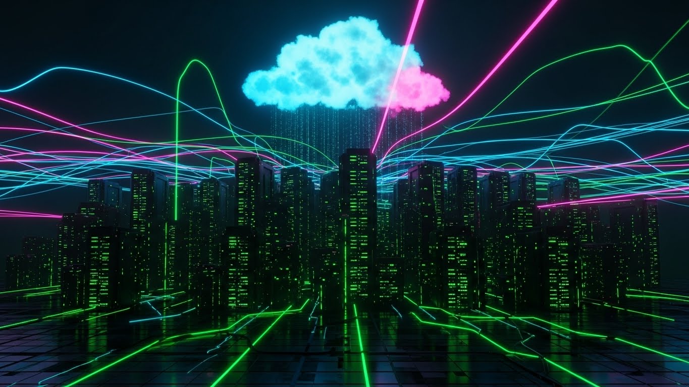 (Neon/Dark Mode): Cyberpunk Logistics – Visualizing Next-Gen Tech