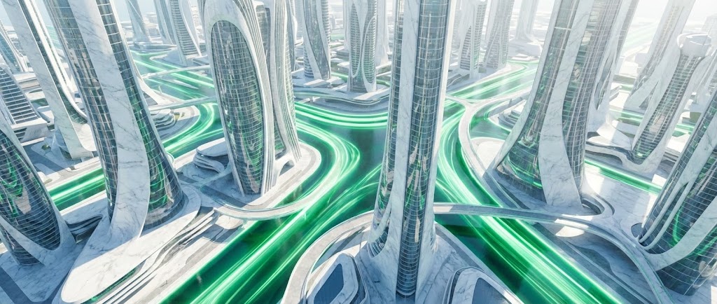 (Generative AI Cinematic): Emerald City Streams + Envisioning Financial Ecosystems