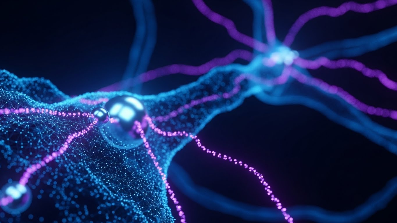 (Abstract 3D AI Visualization): Neural Network + Unlocking Hidden Talent