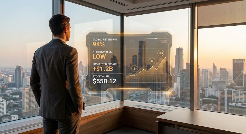 (Lifestyle Stock + UI Overlay): Strategic Vision + Executive Decision Support