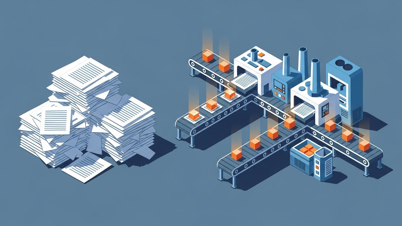(Isometric 2D Motion Design): Digital Factory + Efficient Process Automation